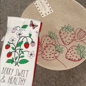 7 piece Set Rae Dunn Berry Sweet Towel and Placemat Set
